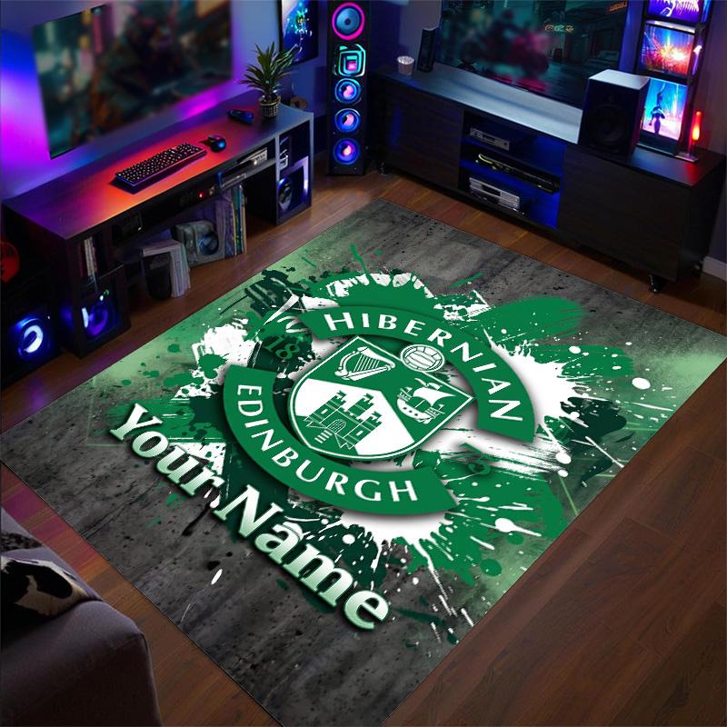 Crystal Velvet Rug Hibernian FC Print Custom Name Text Floor Mat Home Decor
