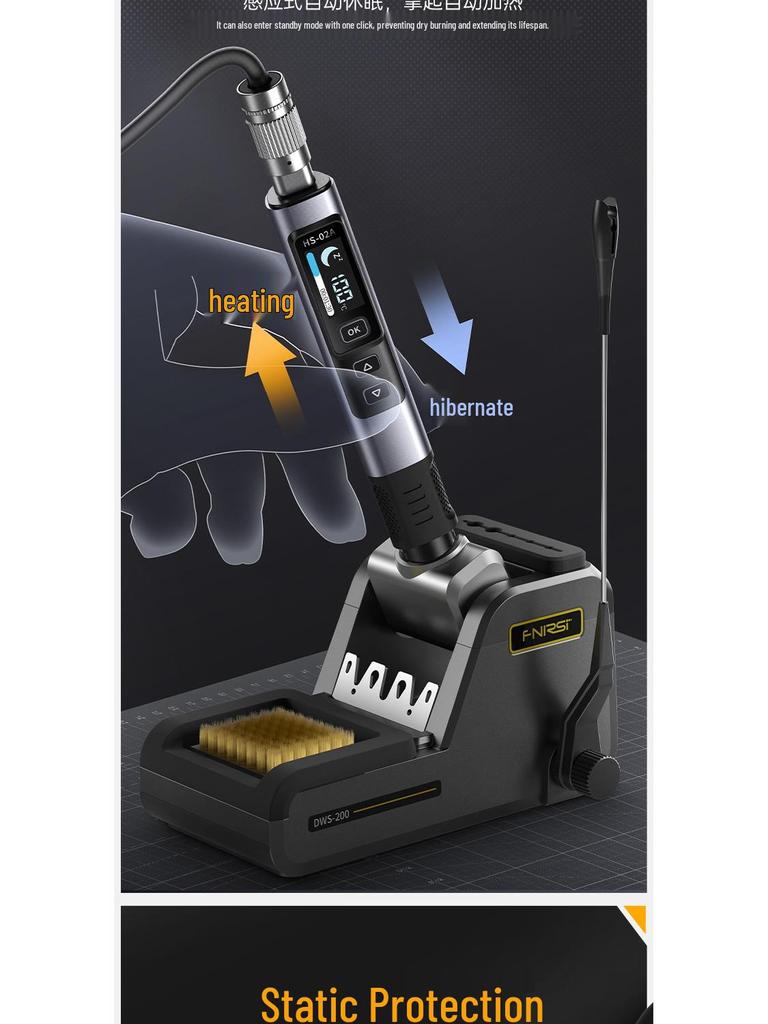 FNIRSI HS-02 100W Smart Electric Soldering Iron - Portable Constant Temperature Pen for Household Repair/Welding.