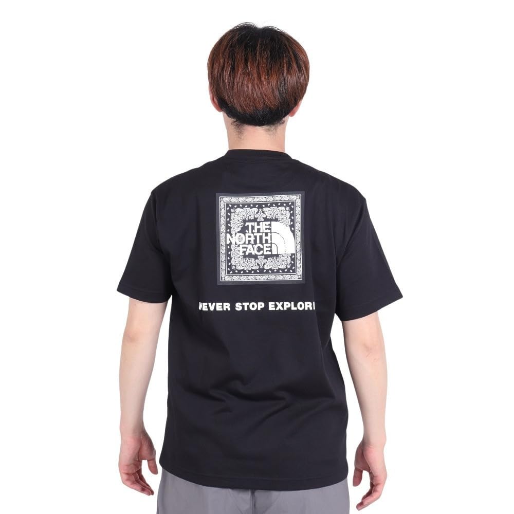 The North Face NT32446 Short Sleeve Bandana Square Logo Size L Tee, Black,