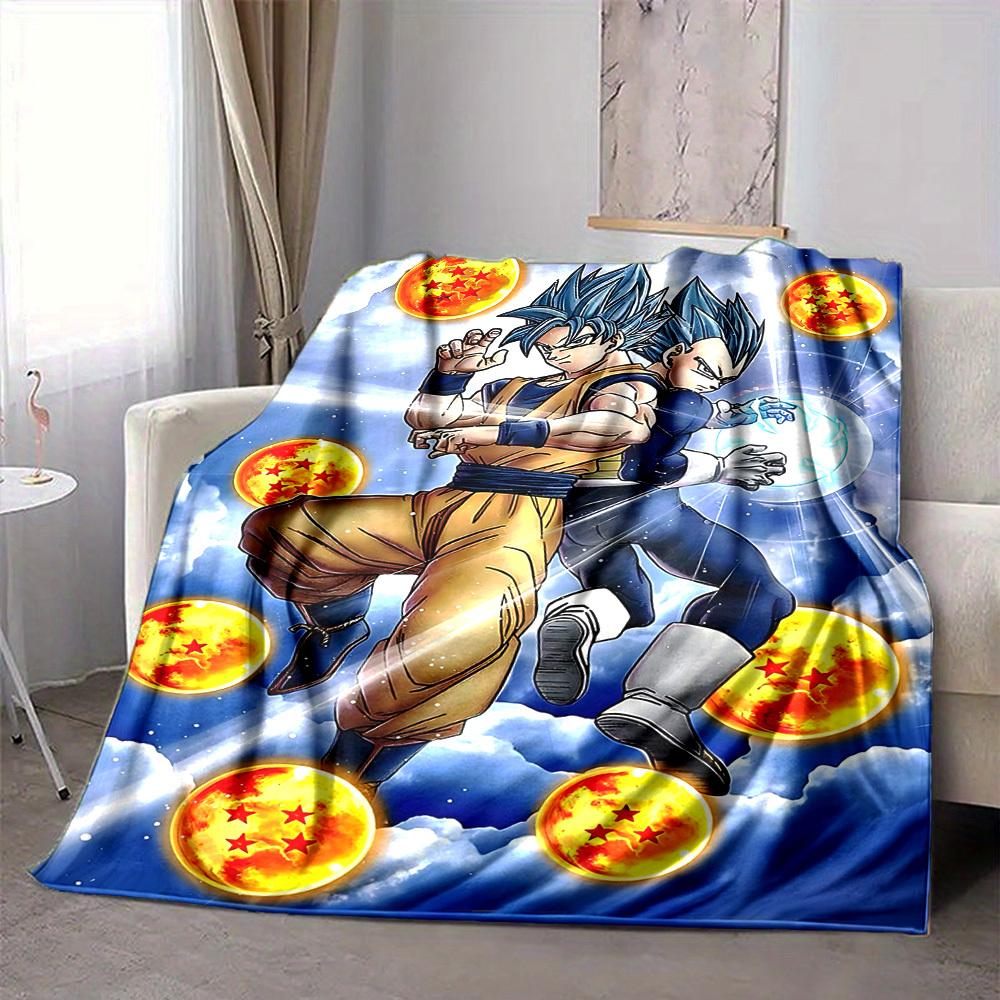 1 ks Deka Dragon Ball Měkká Teplá Celoroční Přehoz na Pohovku, Postel, Auto, Kancelář Živý Barevný Design, Odolný & Útulný Dárek