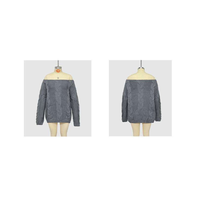 Women S One Shoulder Pullover Loose Fit Street Style Sweater