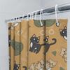 Whimsical Cats Shower Curtain: 3D Printed Polyester Fabric Design For Bathroom Decorations Cute Kitten Print In Green, Black, Or