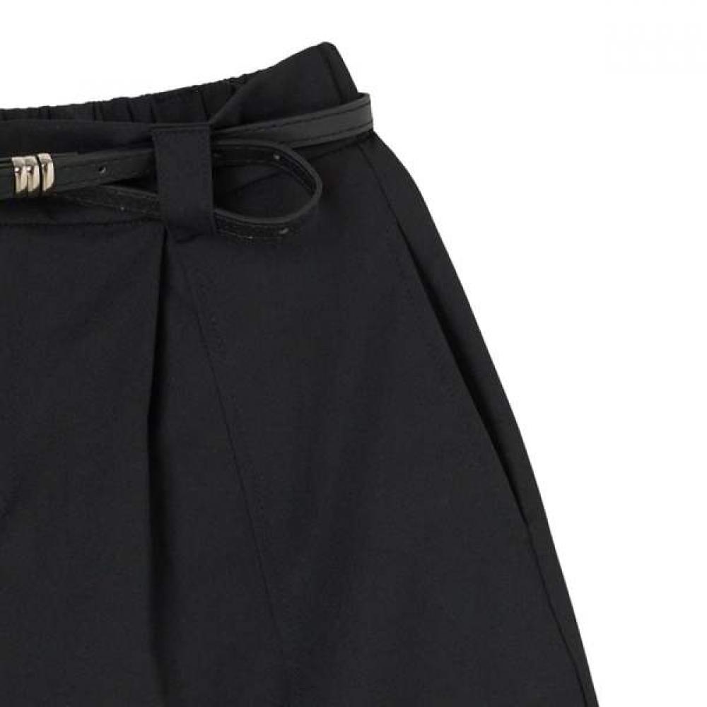 Lap Pleat Back Banding Belt Set Long Skirt As2ws422