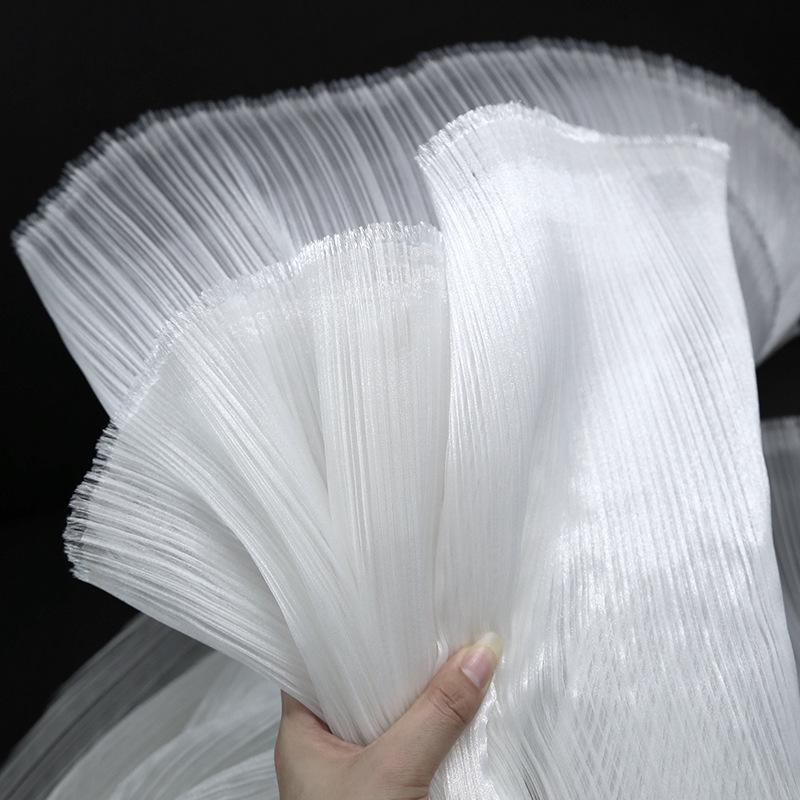 Handmade Pearlescent Floral Organza Wedding Stage Backdrop Fabric