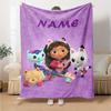 Custom Name Gabby's Dollhouse Theme Printed Blanket - Perfect for Couch, Bed, Travel & Outdoor Use | Machine Washable, Cozy & Durable.