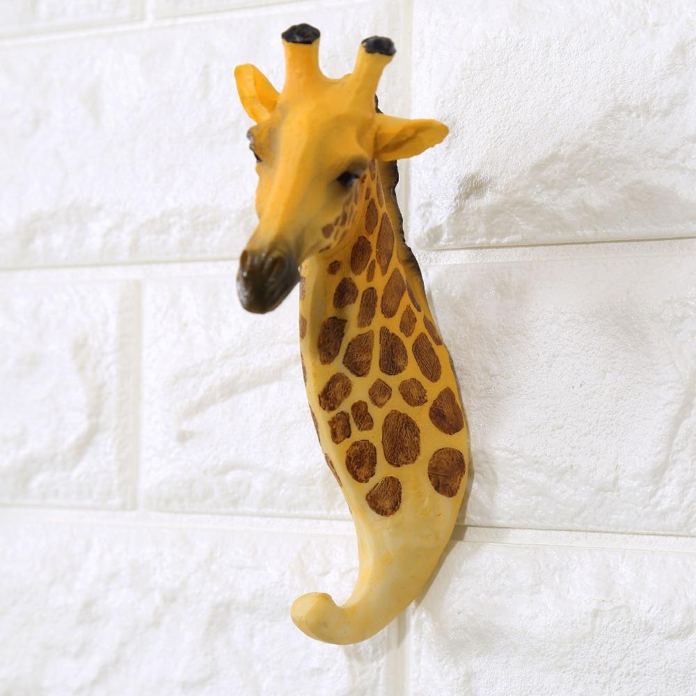 Retro Animal Head Key Hook Up 3D Hat Hanging Rack Creativity Clothes Hook Rack Wall/Door Decor