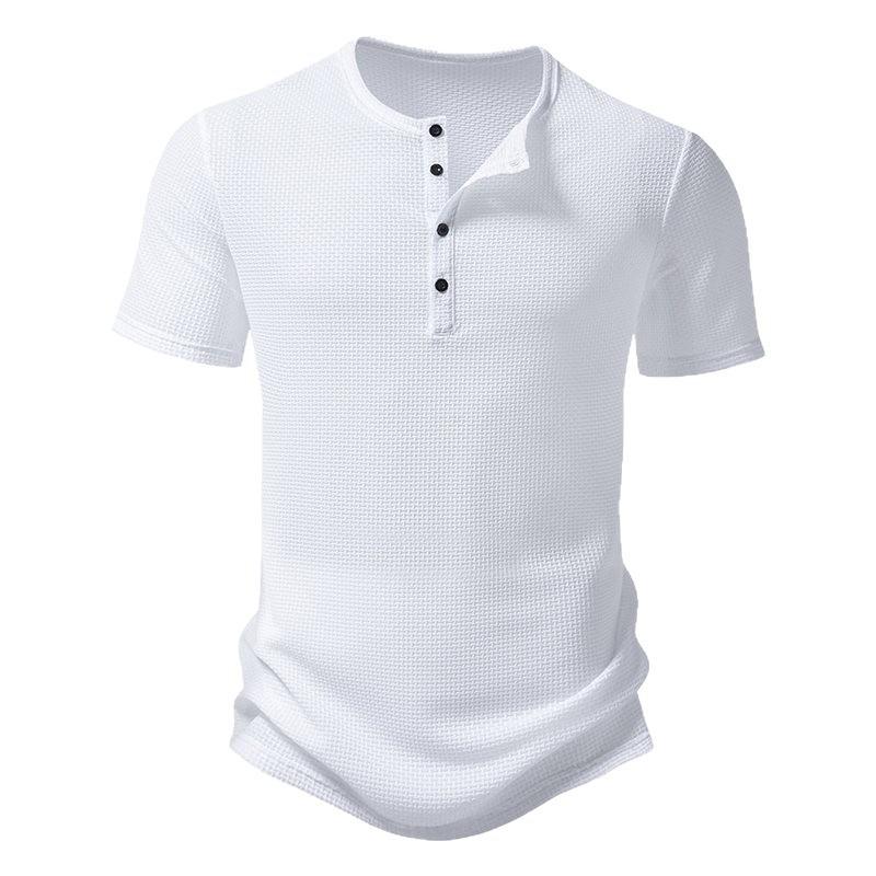 Men's Summer Solid Color Polo Shirt, Short Sleeve Button Down Breathable Casual Outdoor Sports Fashion Tops