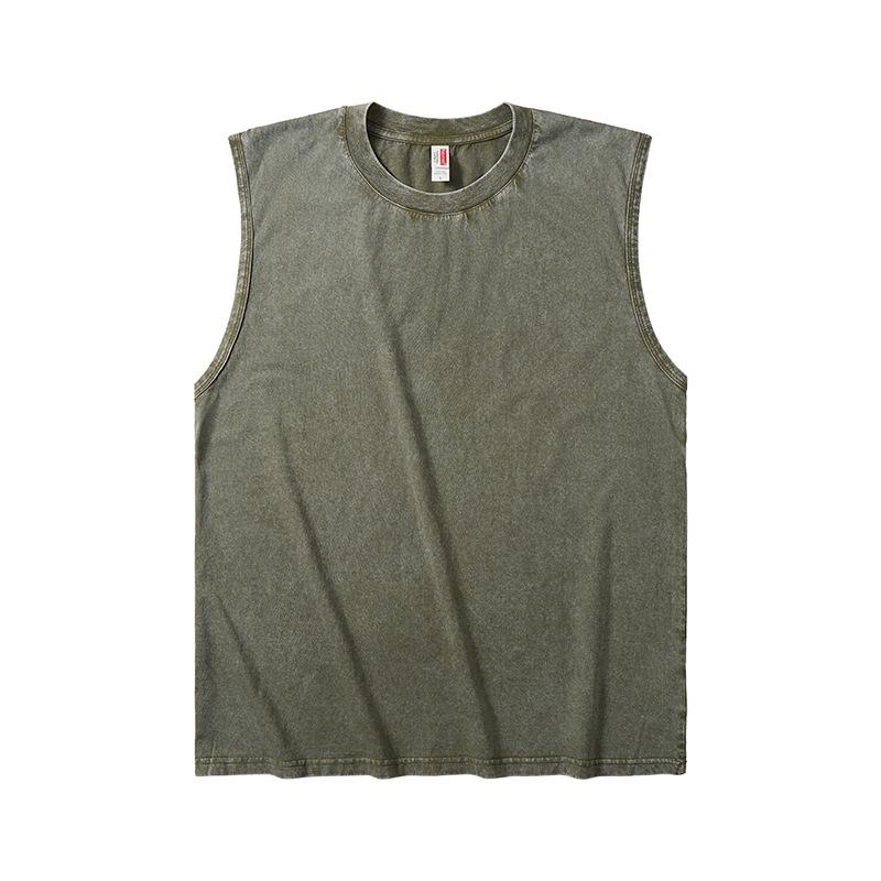 Urban Men's Distressed Washed Streetwear Sleeveless Vest