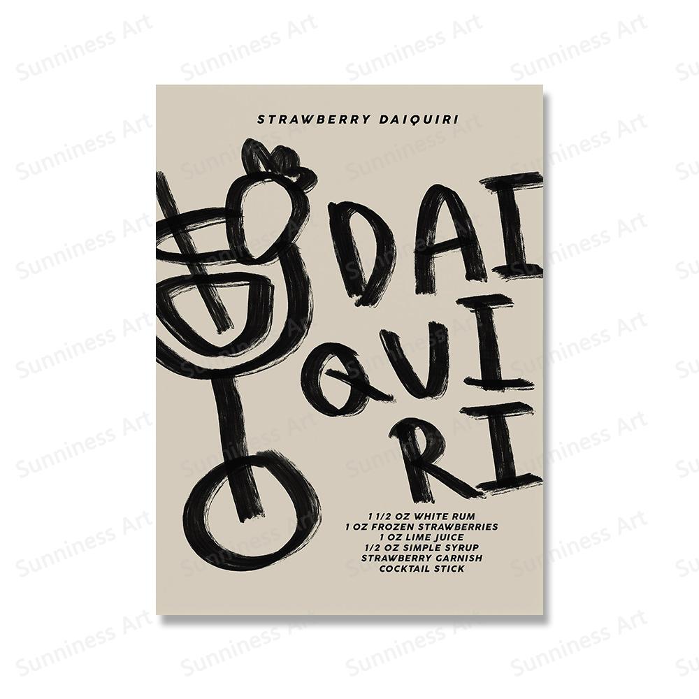 

Классический коктейль Мохито Манхэттен Эспрессо Мартини Настенная живопись на холсте, принты и постеры, абстрактные картины для гостиной 21x30cm No Framed фиолетовый