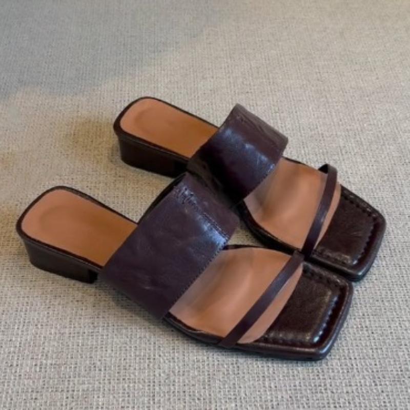 Classic Mid Heels Women's Slippers Retro Women Summer Shoes Designer 2025 New Chunky Sandals Deaigner Slides Flip Flop Pumps