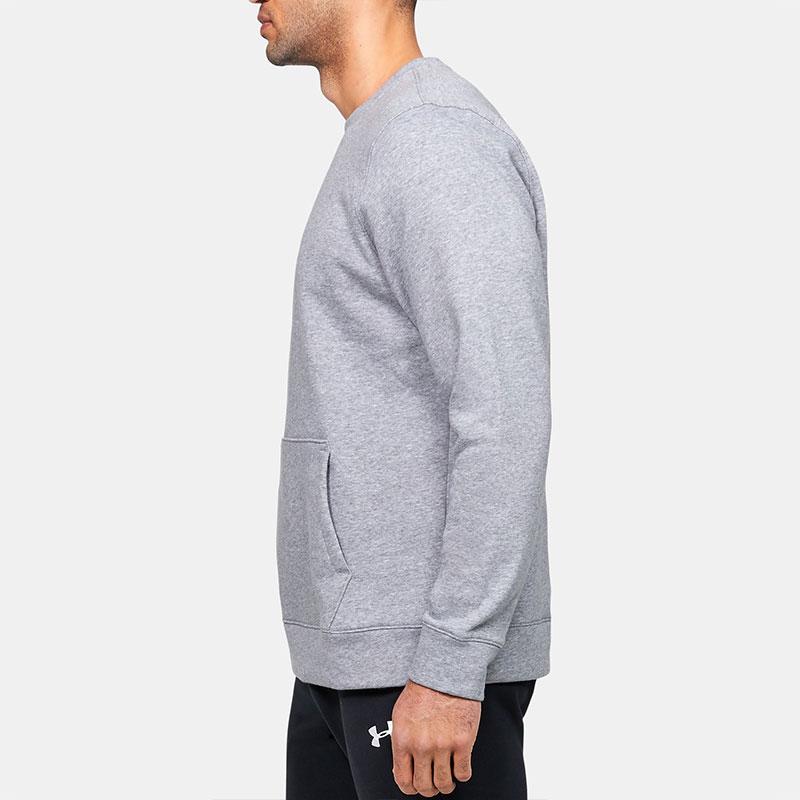Under Armour Rival Fleece 2.0 Team Crew Solid Color Pullover Sweatshirt Men sweatshirts Gray 1302159-025