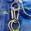 Stainless Steel Handicraft Key Ring Hanging Keychain Waist Buckle Matte Bead Car Keyring Men American Mechanical Style Trinket