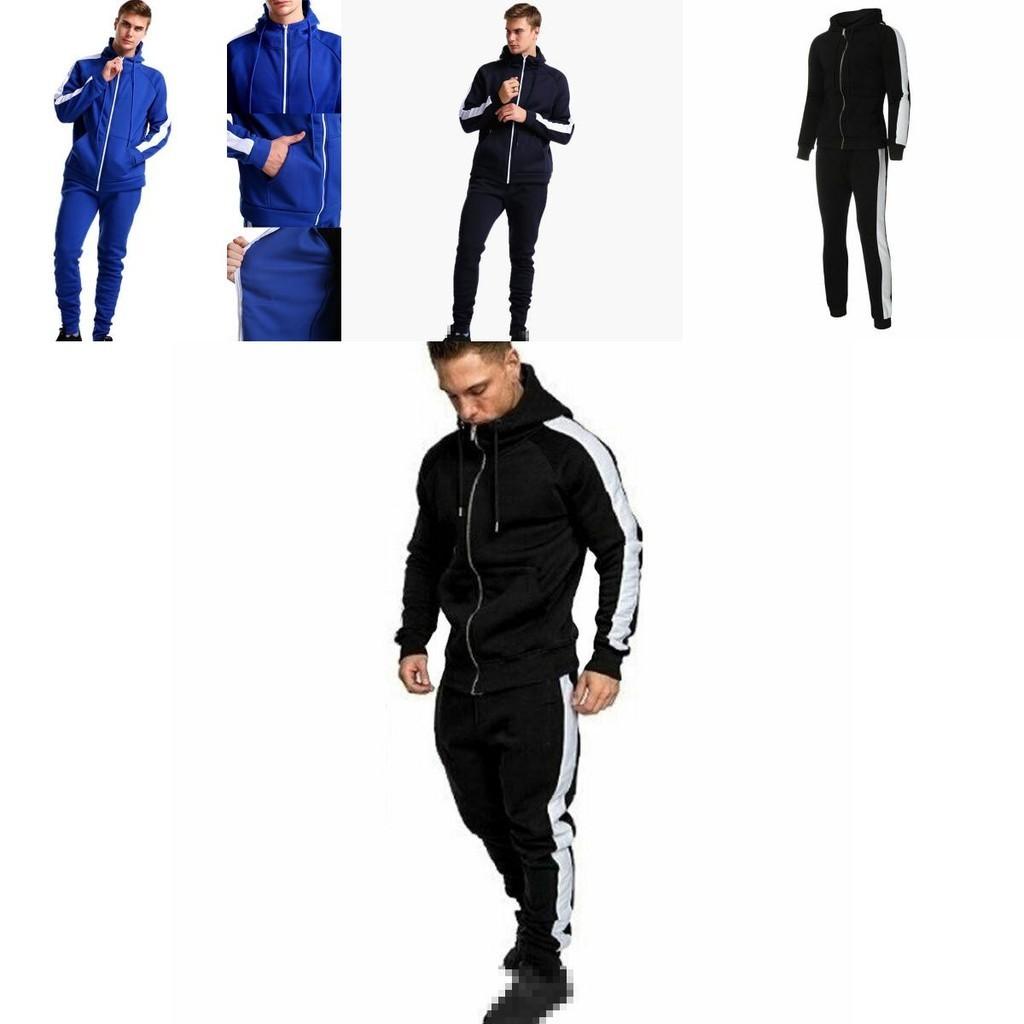 Premium 2pcs Mens Tracksuit Set With Zip Hooded Coat And Comfortable Joggers