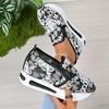 Fashion Women's Low-cut Shoes 2025 Spring and Summer Fashion Floral Pattern Mesh Breathable Comfortable Platform Sneakers Tenis De Mujer