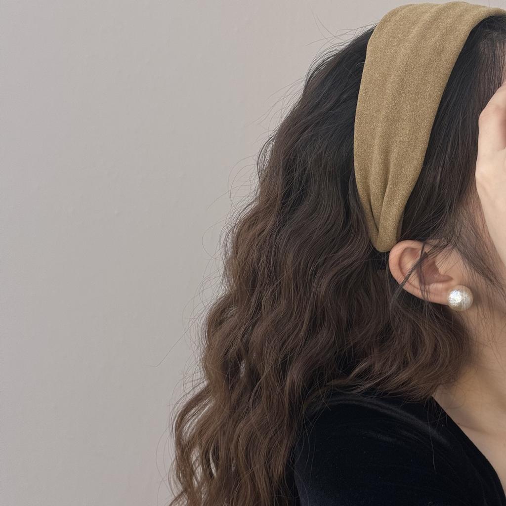Autumn and Winter Women's Suede Wide Headband High Quality Pressed Hair Headband Multiple Colors Ornament