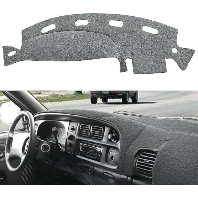 Yiz Dashboard Cover Dash Cover Mat Pad  Fit For Dodge Ram 1500 2500 3500 1998 1999 2000 2001 (98-01Black) Y21
