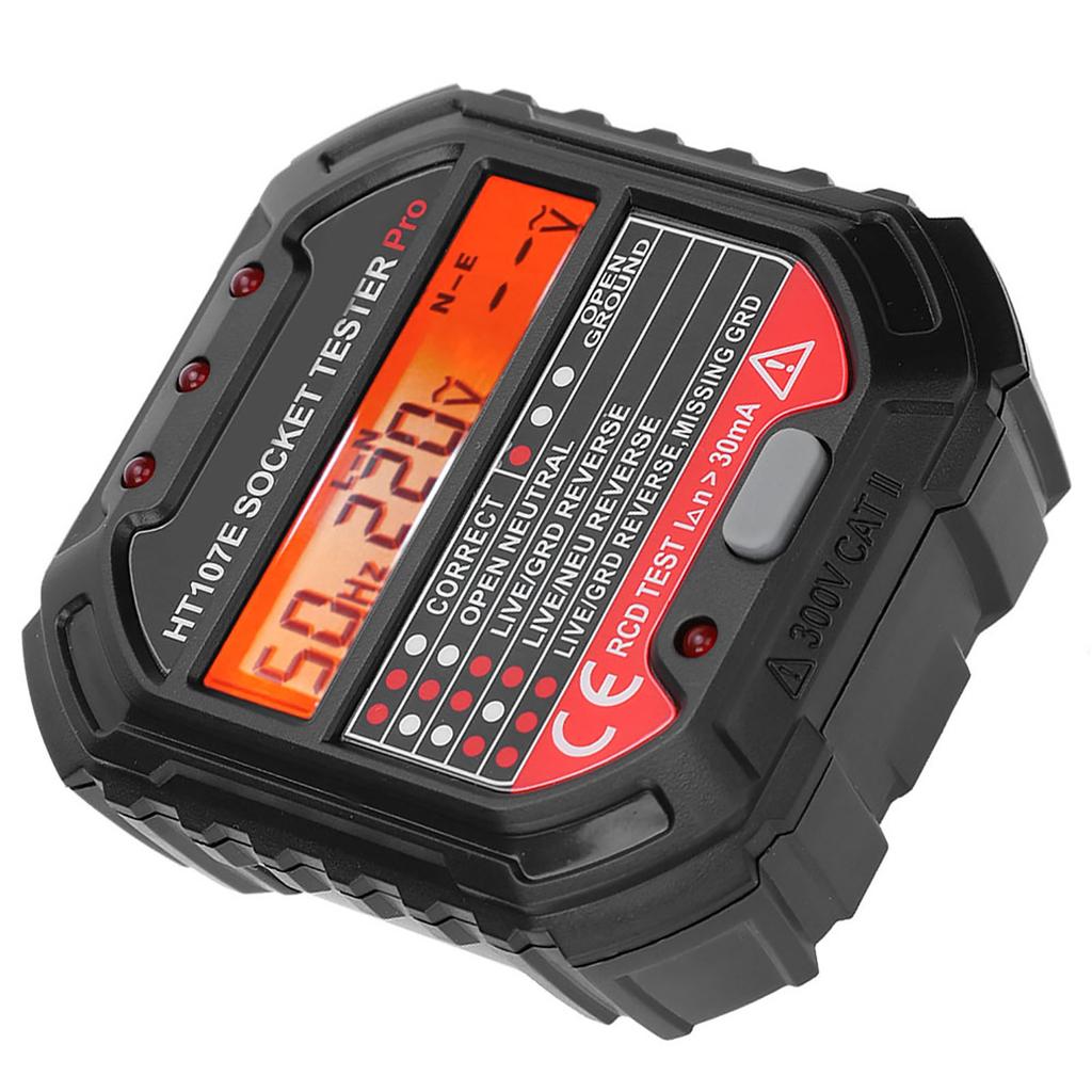 HT107E Socket Outlet Tester Accurate LCD Display Circuit Polarity Voltage Detector