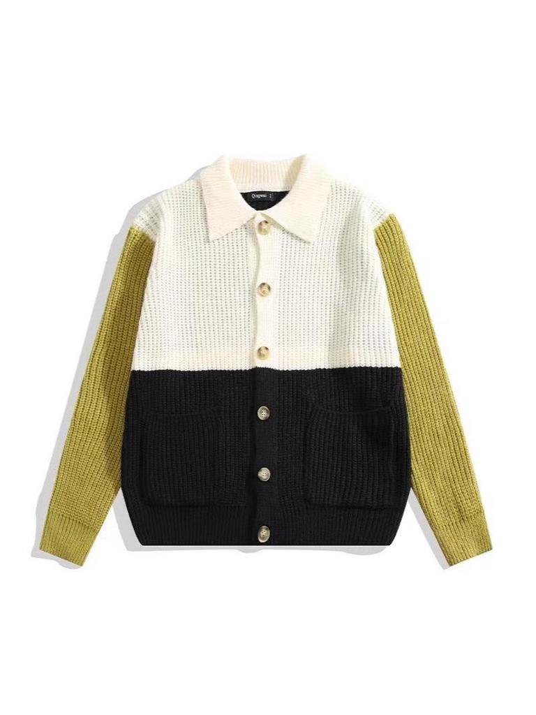 Men's Trendy Retro Knit Cardigan - Autumn/Winter Long Sleeve, Casual Versatile Jacket