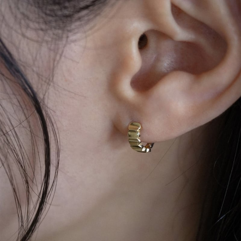 youngglow 14k fence cutting one touch earring