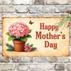 Happy Mothers Day Flower Pot Tin Sign Vintage Floral Metal Plaque Wall Decor Rustic Retro Garden Gift for Mom   Outdoor Indoo