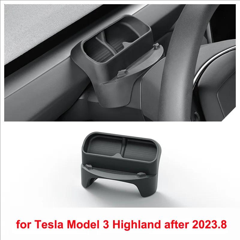 For New Tesla Model Y YL Juniper 2025 Model 3 Highland 2024 Steering Wheel Silicone SunGlasses Case Mobile Phone Holder Storage