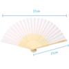 20/70 PCS Personalized Engraved White Folding Elegant Silk Hand Fan with Gift Bag Wedding Favors