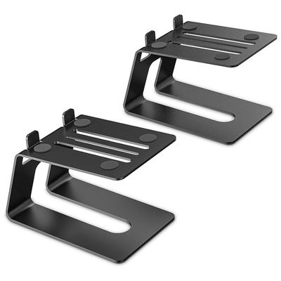 2x Supports d'enceintes de bureau Noir Robustes Amortissement des vibrations Polyvalents 18x13cm Supports d'enceintes en forme de C Audio