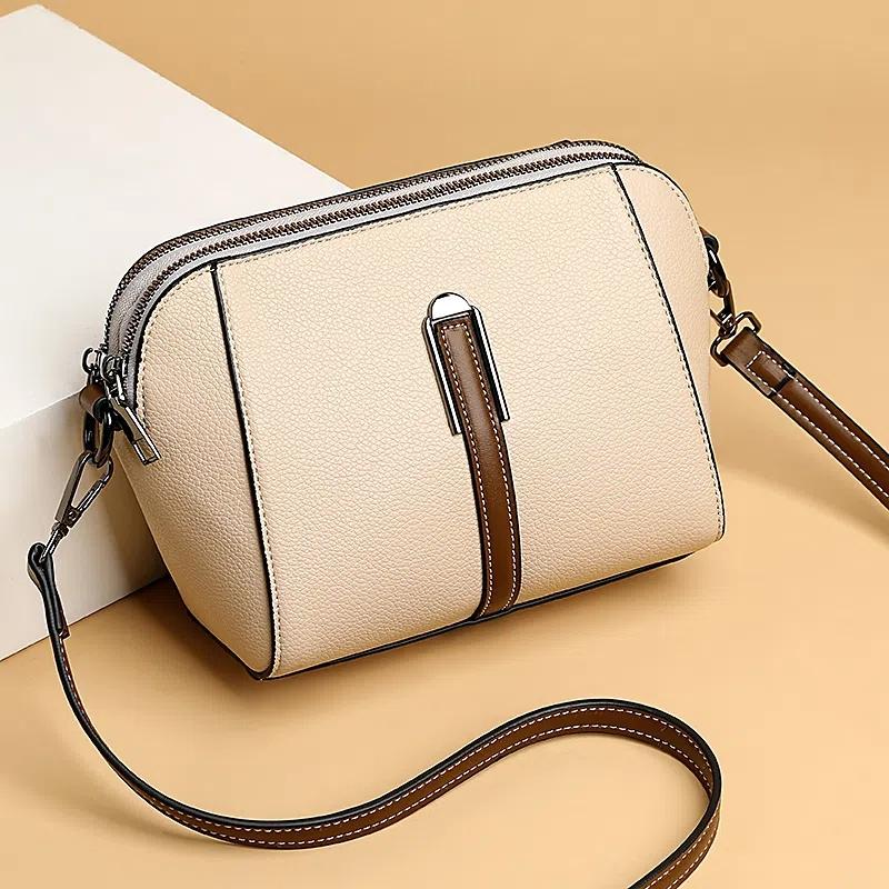 Simple Design Women Shoulder Crossbody Bags Ladies Solid Color Casual Satchel Small Shell Handbags PU Leahter Phone Purse