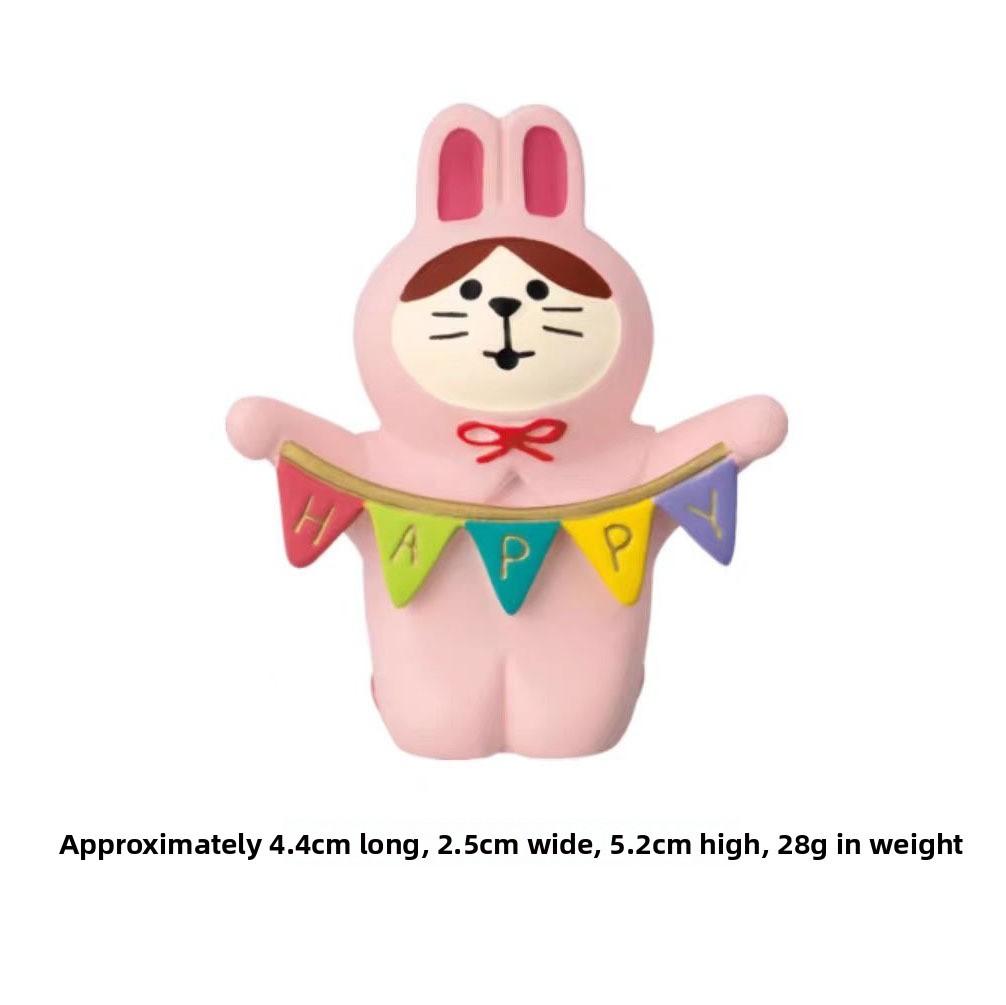 Zakka Cat Resin Figurine With Cute Design For Home Decor Collectors