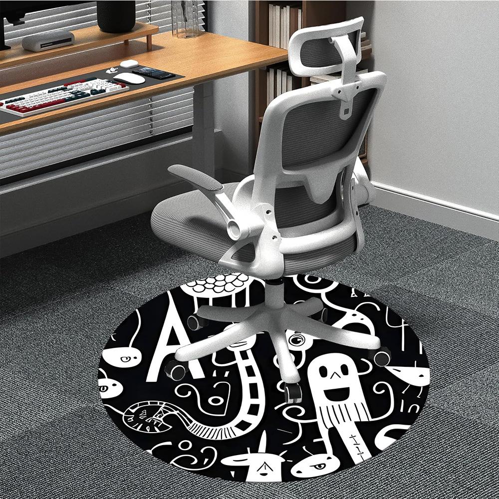 

1pc Abstract Art Office Round Rug, Non-slip, Soft and Durable Office Rug for Interior Decoration, Perfect for Office, Beautiful Decoration yy260323076 80cm by 80cm