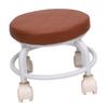 Low Rolling Stool 360 Degree Rotation Water Proof PU Round Mini Low Roller Seat for Home Office