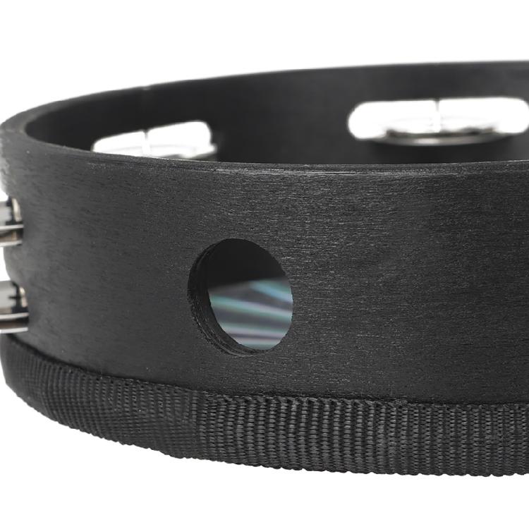 Metal Bells Hand Held Percussion Drum with Ergonomic Handle Grip 8/10Inch Double Row Tambourine Round Musical Tambourine