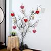 2pcs Elegant Glitter Heart Shaped Pendant with Hanging Rope Vivid Sequin Decorative Supplies Pink Red Handmade Love Key Ring