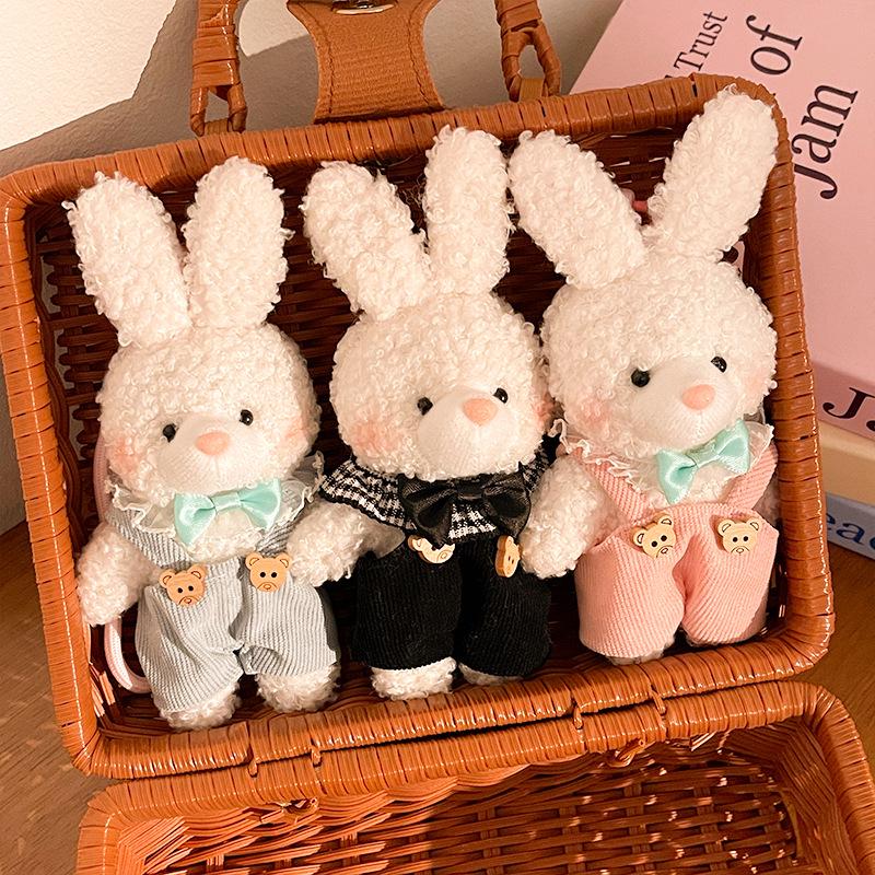 Long-Eared Rabbit Plush Keychain - Handmade Cartoon Pendant Ornament