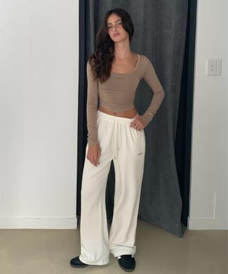 INJIACTIVE Ribbed Sweatpants Ivory