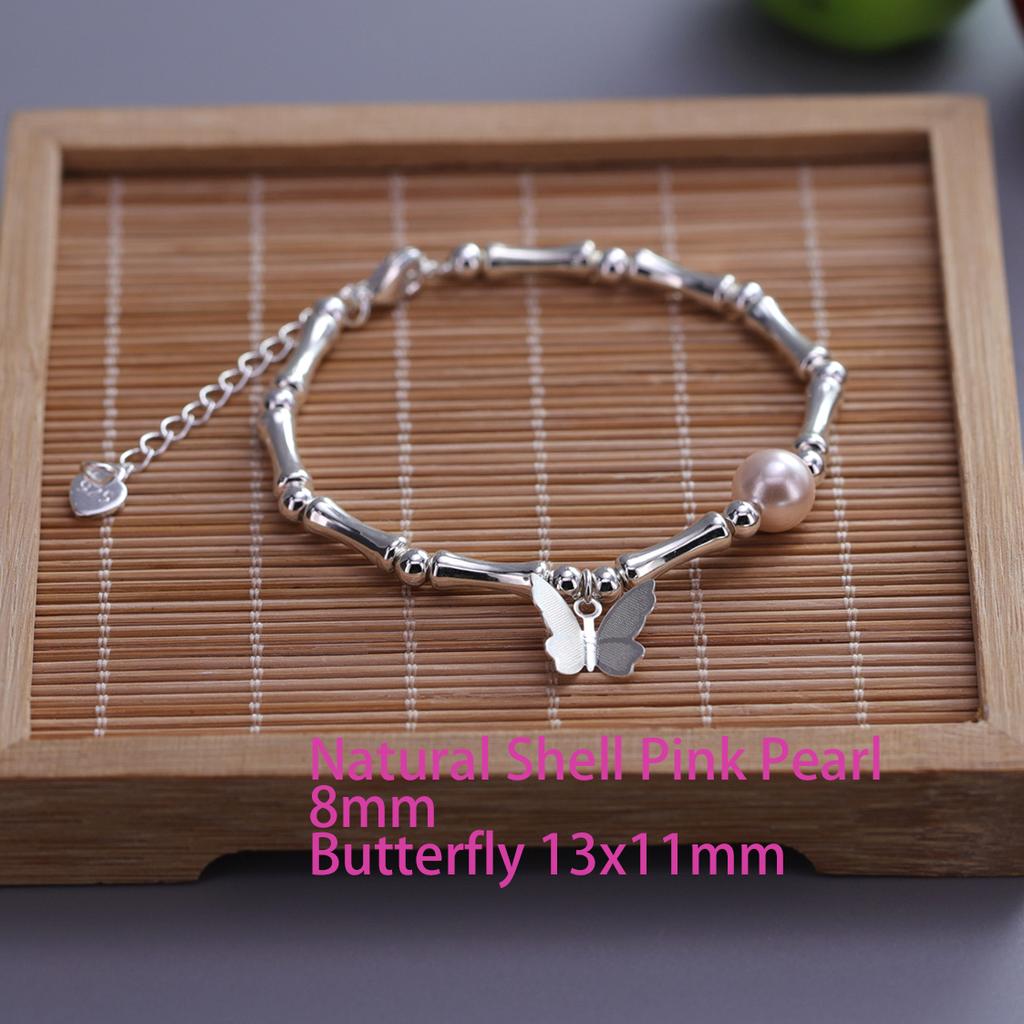 925 Silver Double Love Heart Hollow Round Beads Bracelet Female Fashion Romantic Jewelry Classic Adjustable