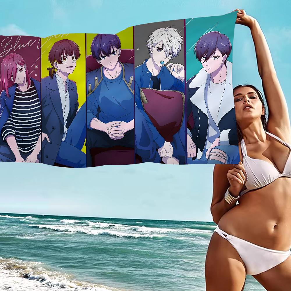 Anime Blue Lock Microfiber Blanket Quick Drying Beach Towels Oversized Printing Super Absorbent Pool Towel Blanket