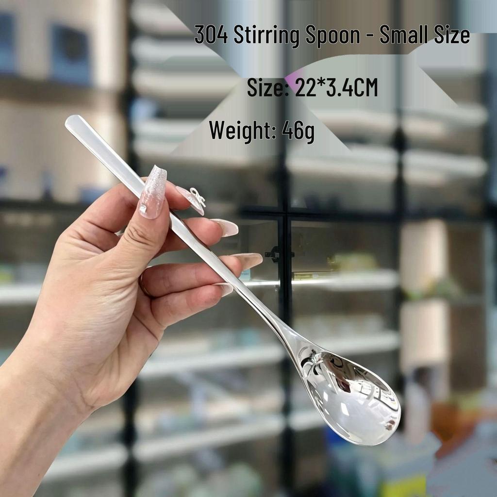 Premium 18/10 Stainless Steel Long Handle Spoon for Mixing, Eating, Dessert, and Ice Cream