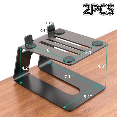 2x Masaüstü Hoparlör Standı Siyah Sağlam Titreşim Sönümleme Kaymaz Çok Amaçlı 18x13cm C Şeklinde
