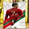 Coperta Flanella Stampa Maglia Ronaldo, Coperta Morbida Calda Leggera per Soggiorno, Divano Letto Campeggio Ufficio