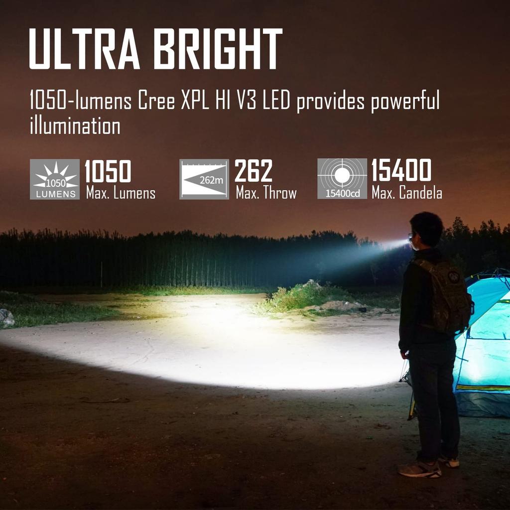 KeyUnity a 90mm Long LED Flashlight with Stainless Steel Compatible with 16340 IPX7 and Ideal for Outdoor Activities Like Night and Disaster KF01,