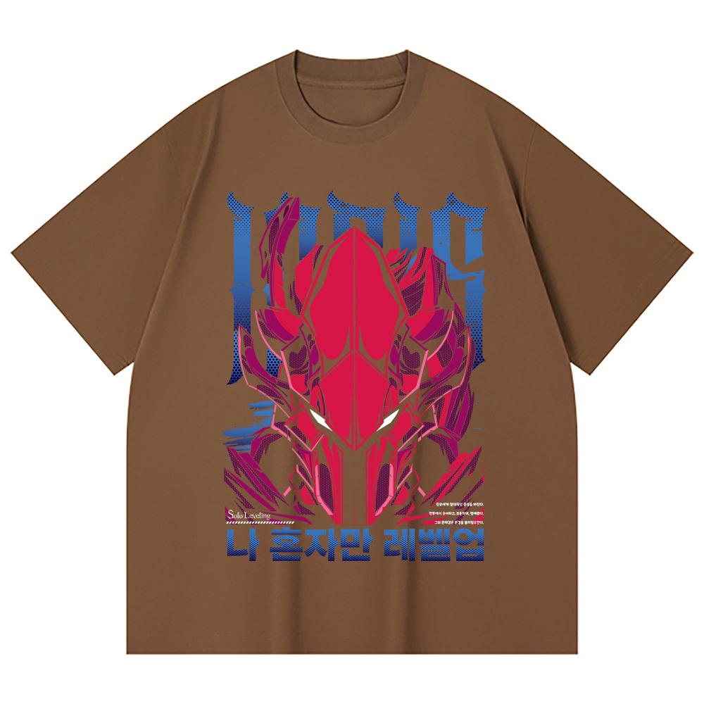 230 Gsm 100% Cotton Solo Leveling V13 Igris Print Unisex Heavy Cotton T Shirt