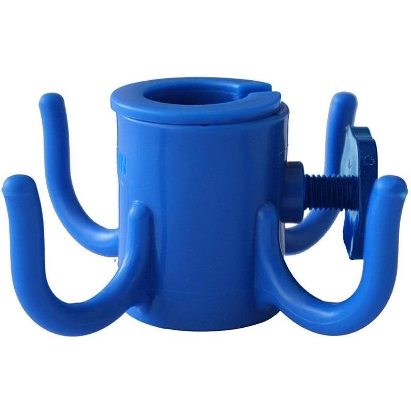 Beach Umbrella Hanging Hook 4Prong Plastic Umbrella Hook Hanging for Towels Hats Clothes Camera Sunglasses Bags Fit for Beach Camping Trips Blue&White