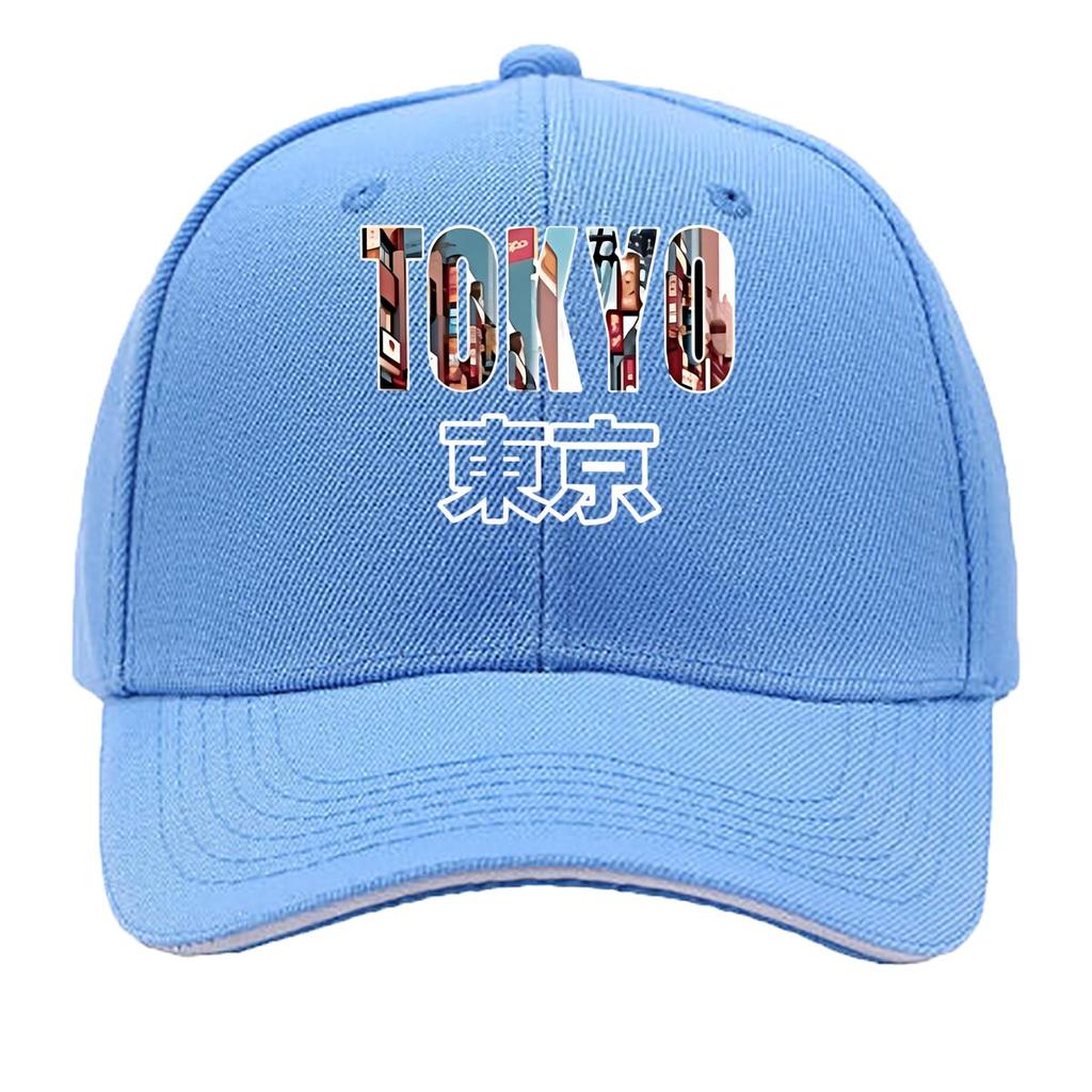 Unisex Tokyo Lettering Print Baseball Cap Text MachineWashable Outdoor Hat Suitable for Travel Sandwich Baseball Cap