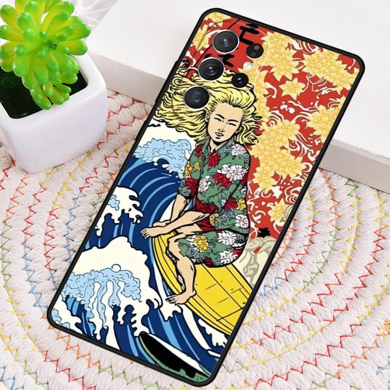 

Japanese Surfers Silicone Phone Case For Samsung Galaxy note 10 pro S26 S25 S24 S23 S22 S21 Plus S25Ultra Capa Cover Galaxy S20 5G