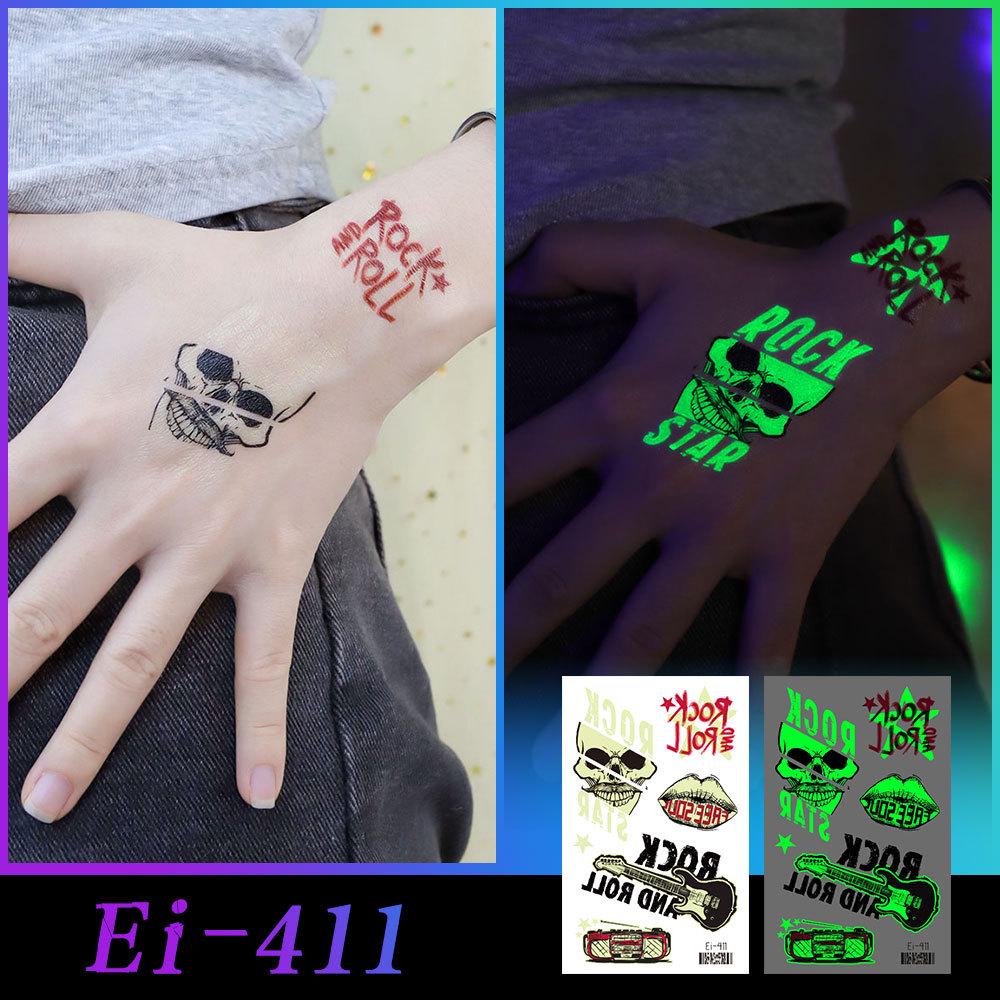 New Luminous Waterproof Rock Band Tattoo Stickers for Concerts & Music Festivals