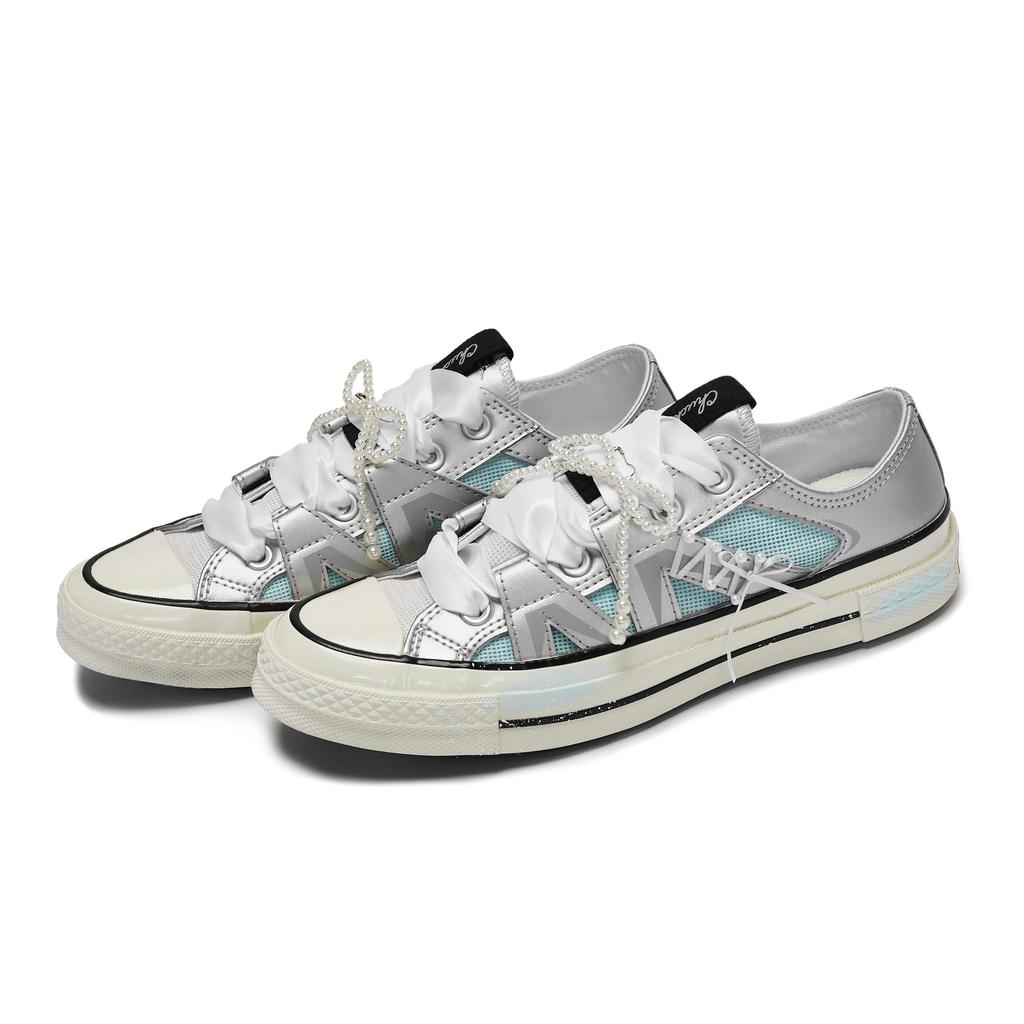 Converse 1970s Maris Sal Dream Pearl Abrasion Resistant Low top Skateboard Shoes Unisex White Blue Silver A15188C(Team1189-)