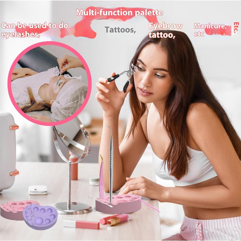 Silicone Eyelash Lift Palette Multi-Function Polish Gel Mixing Makeup Tool Eyelash Extension Reusable Silicone Lash Palette