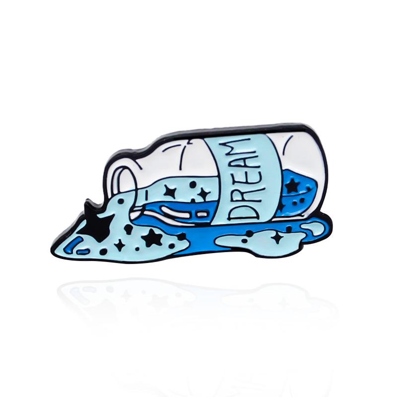 Fashion Dream Chasing Message Bottle Brooch: Trendy Alloy Ribbon Badge for Good Friends