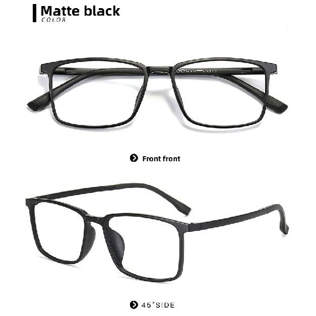 52-18 New men s ultra-light glasses full-frame rectangular anti-blue reading glasses custom myopia astigmatism prescription Anti blue light0 матовый черный